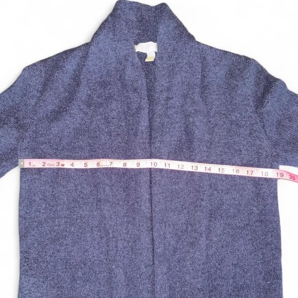 MICHAEL Michael Kors Navy Blue Open Front Long Medium Knit Cardigan Sweater Sz M - Picture 6 of 8